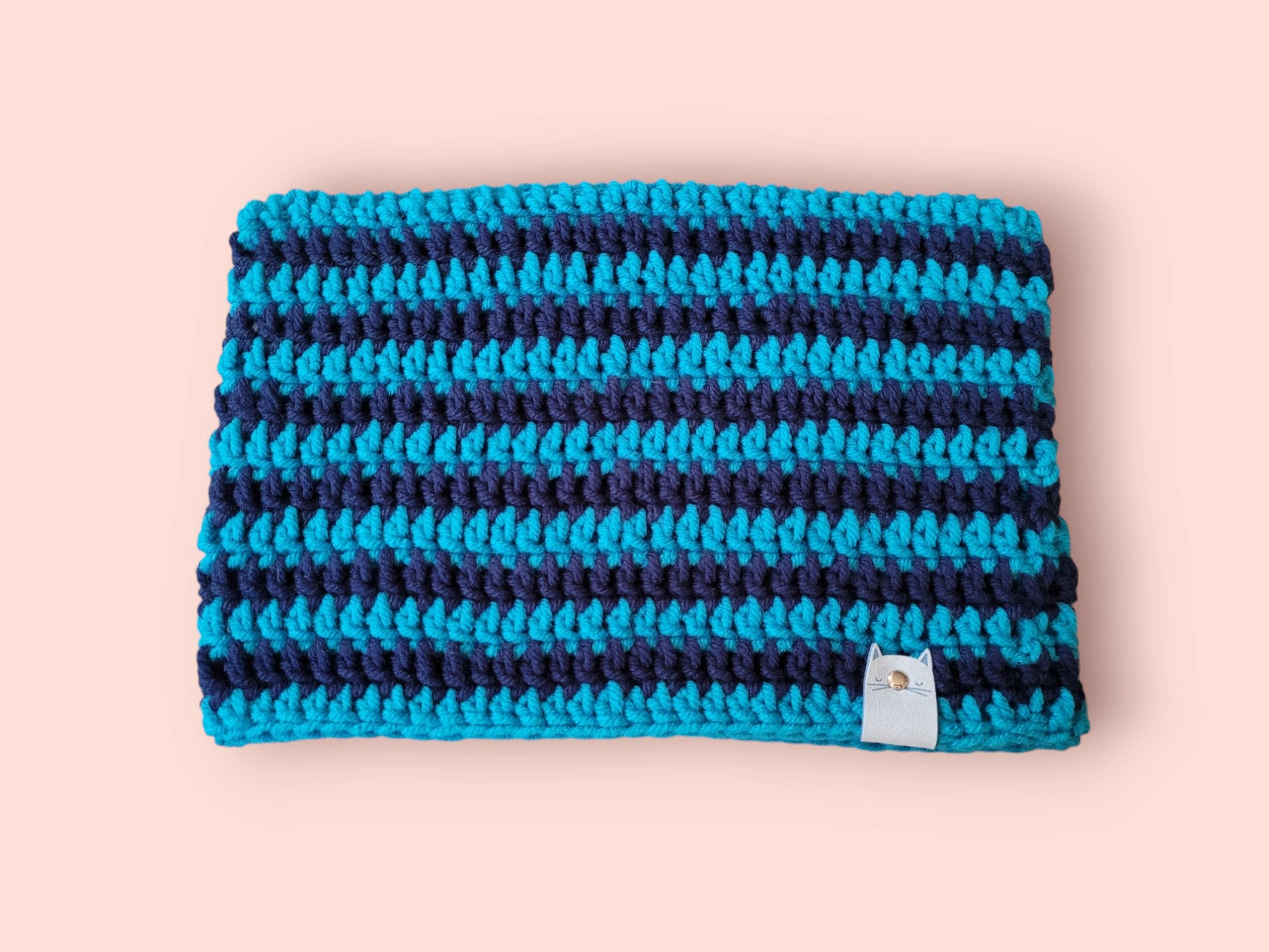 cat beanie cat hat turquoise and navy