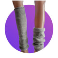 handmade leg warmers, pearl grey, woolen