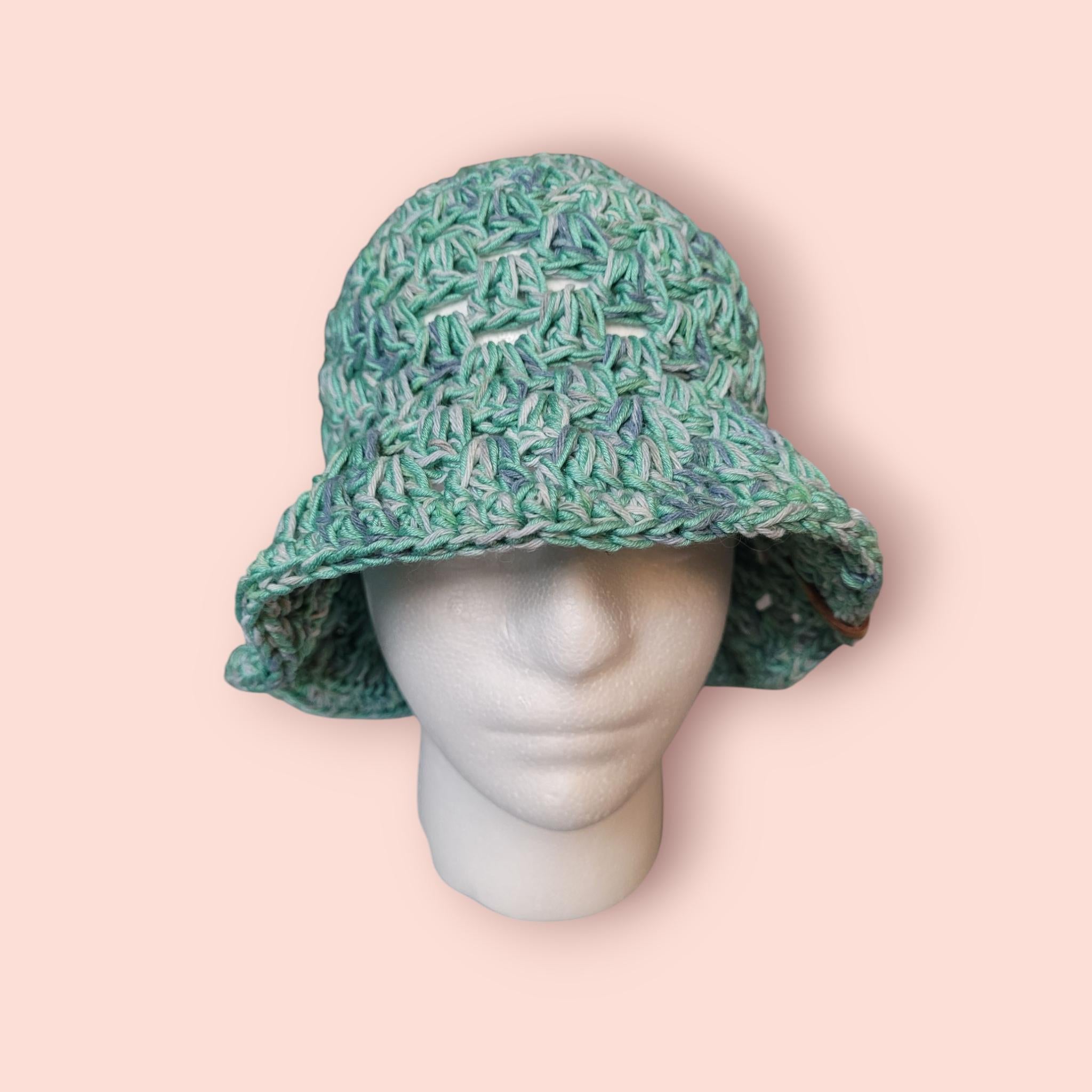summer bucket hat,  festival hat, green,  cotton