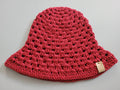 handmade crochet bucket hat,  burgundy,  cotton,  festival,  summer,  holidays and beach hat