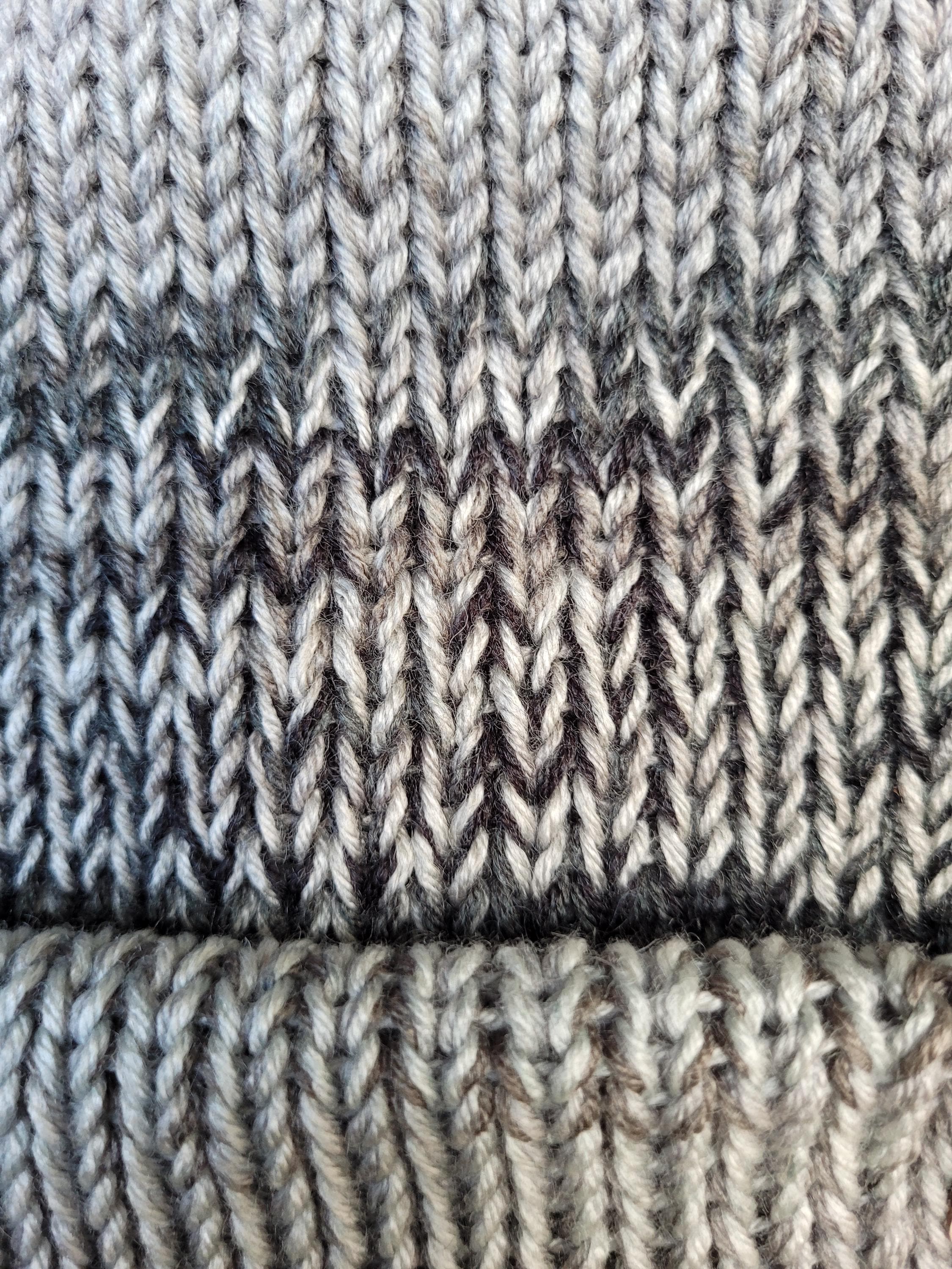 Grey ombre beanie hat with merino wool