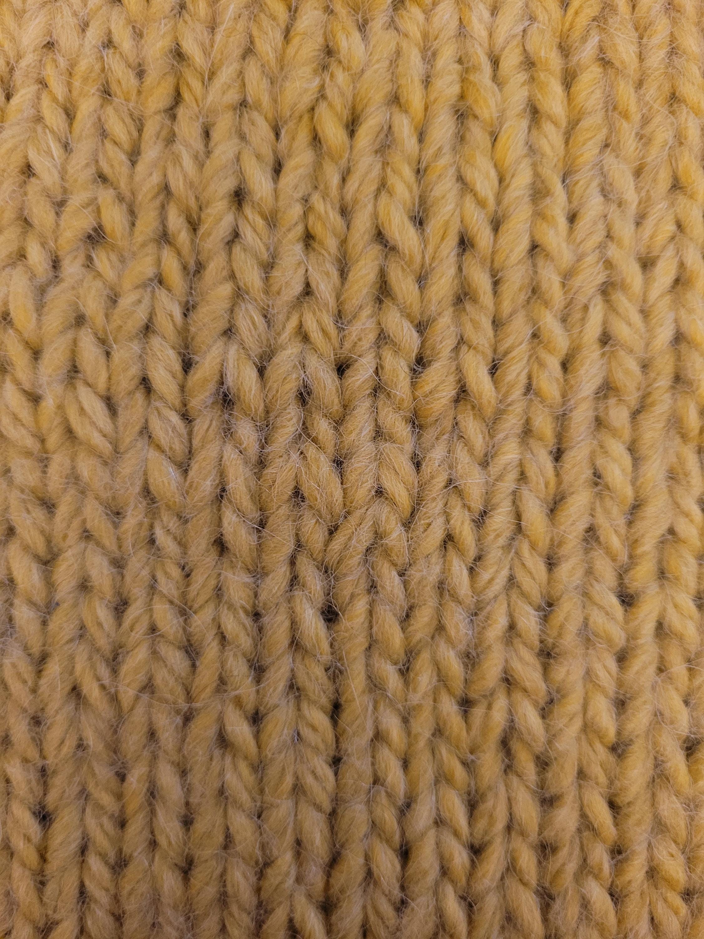 handmade XXL slouchy beanie, curry yellow, with merino and alpaca