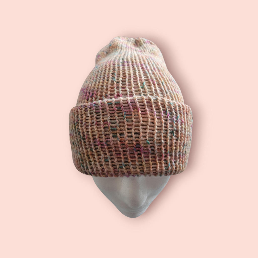 handmade beanie hat,  100% organic merino wool,  size S/M