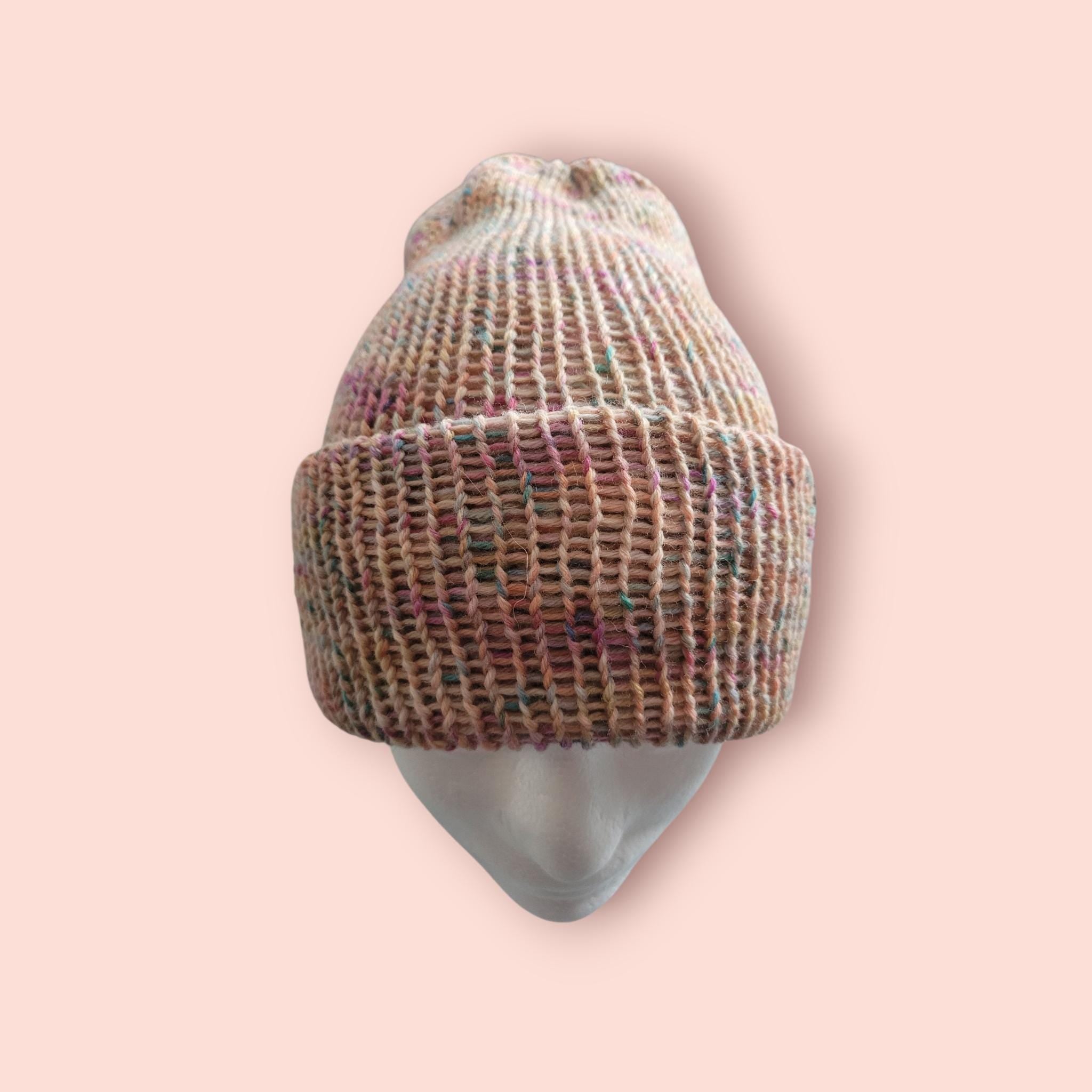 handmade beanie hat,  100% organic merino wool,  size S/M