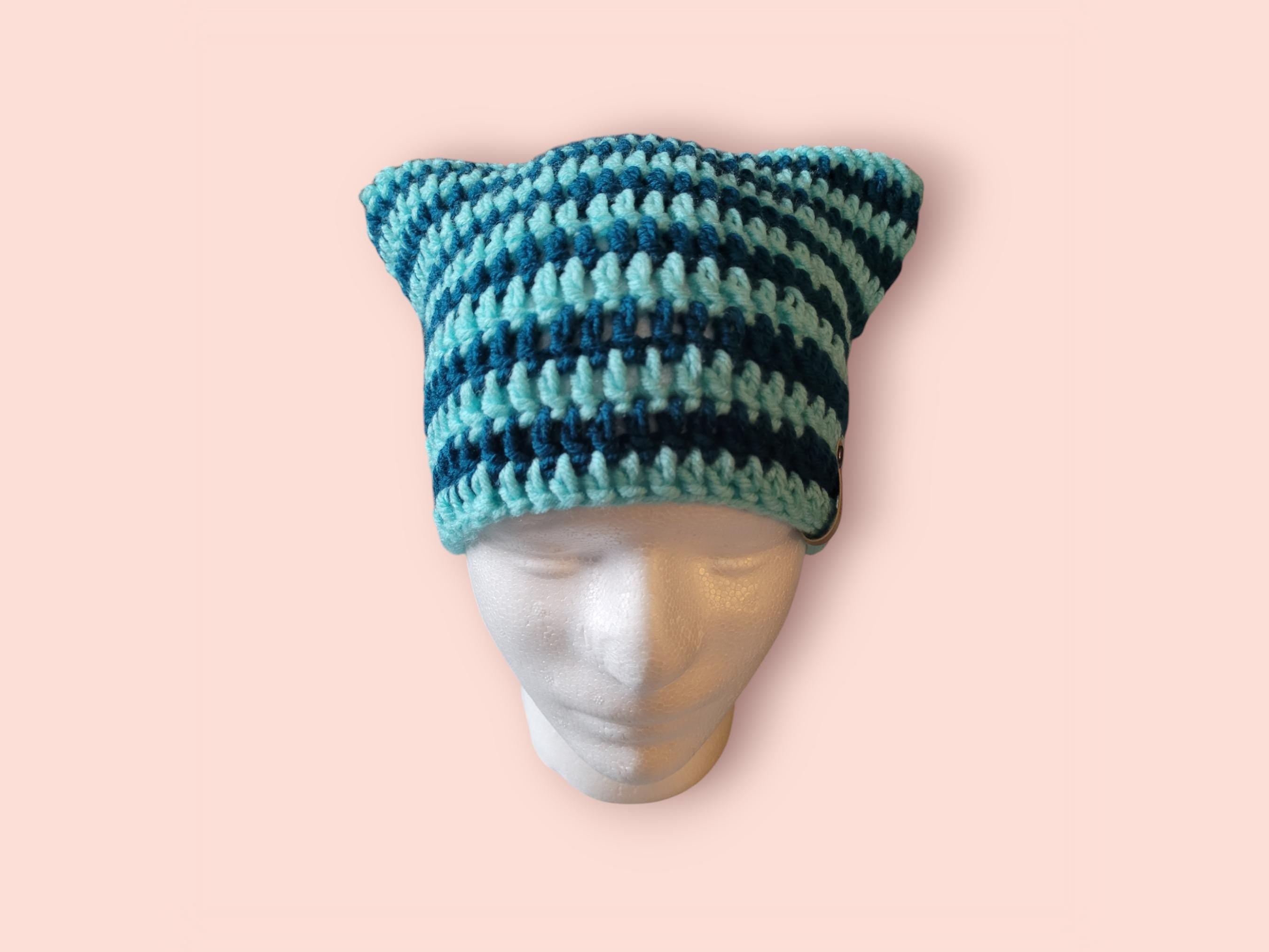 teal aqua cat beanie cat hat