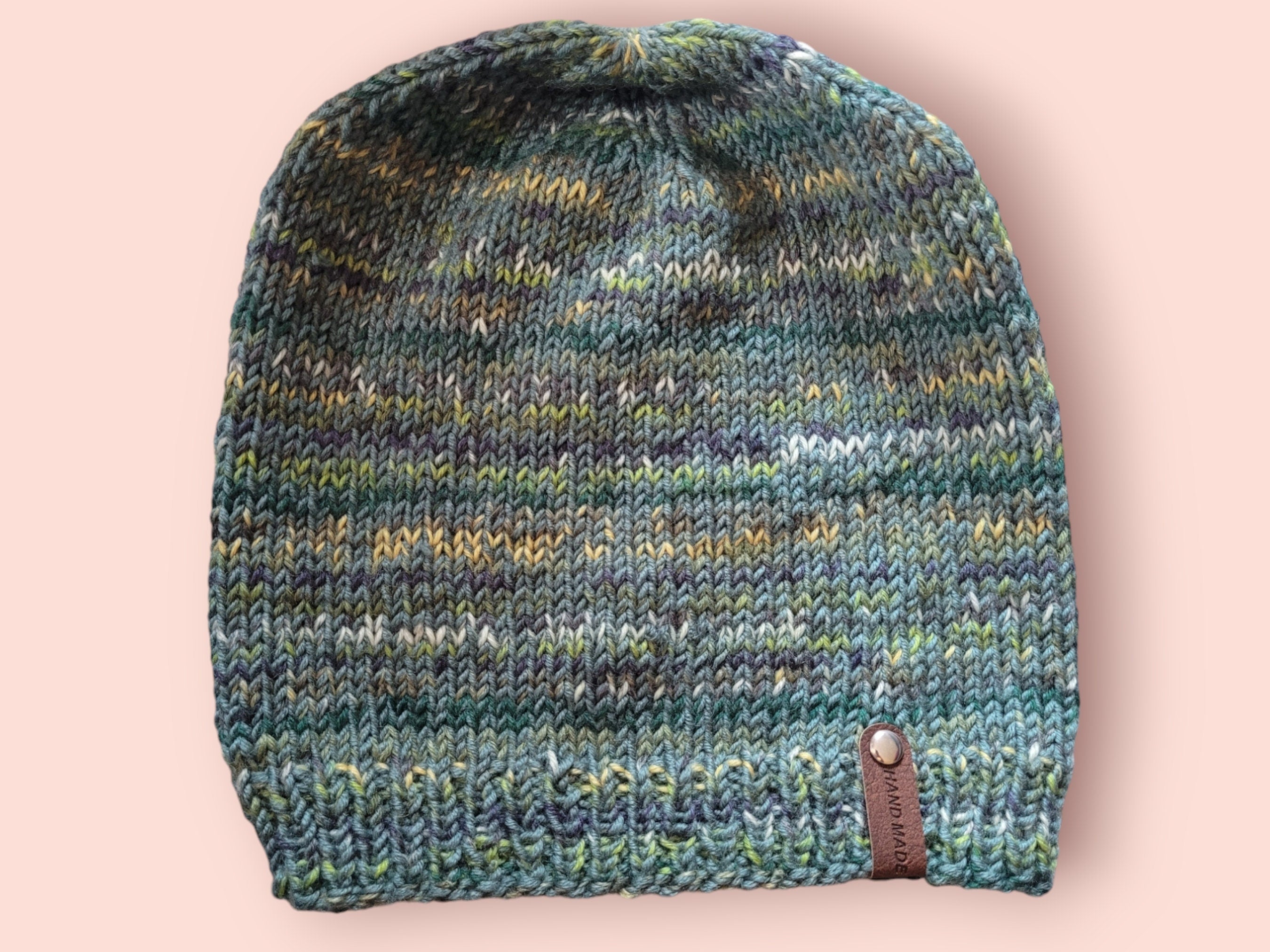 merino wool hat, green marble
