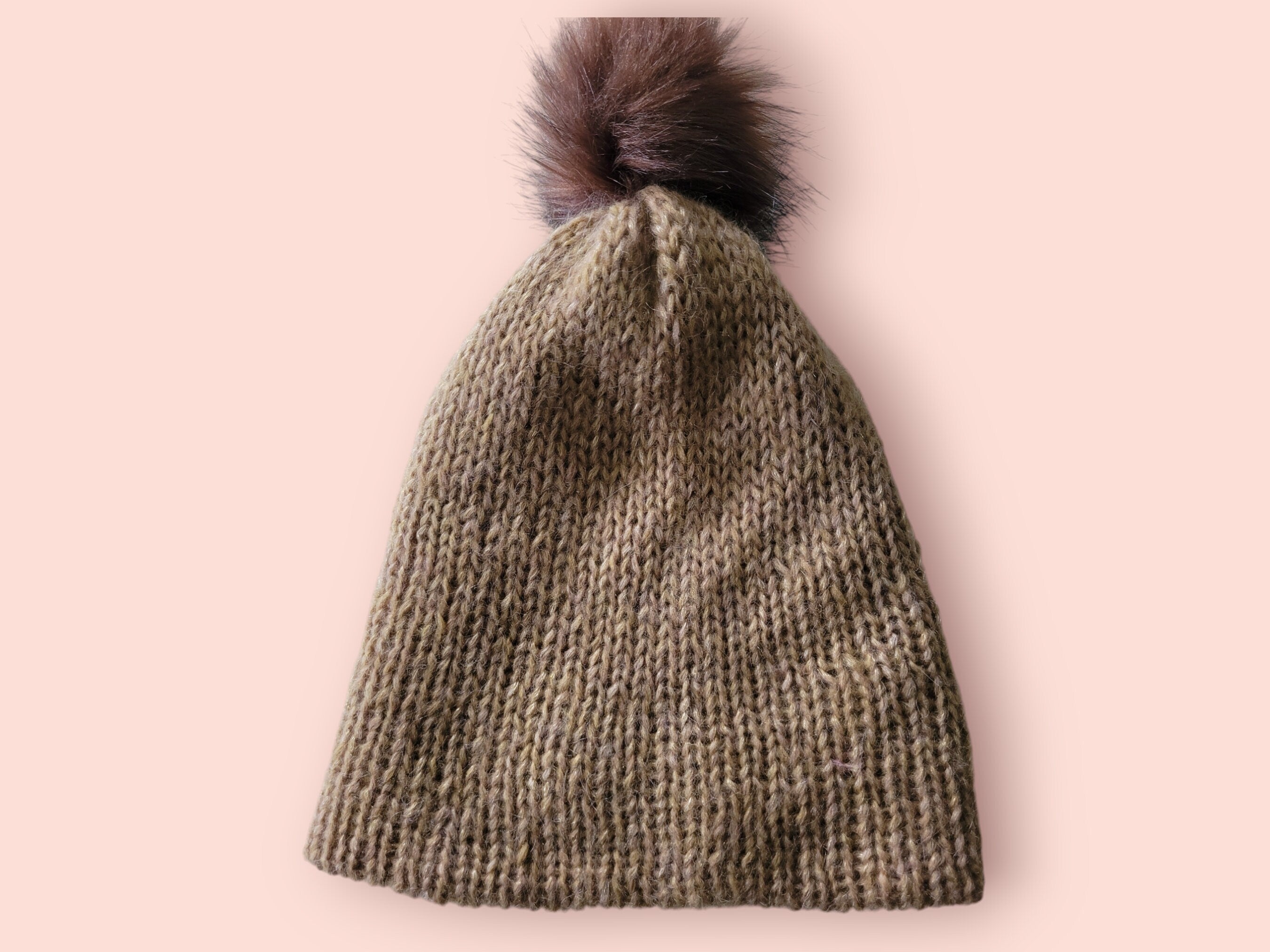 handmade beanie, cappuccino with golden shine, alpaca wool, merino wool, polyester