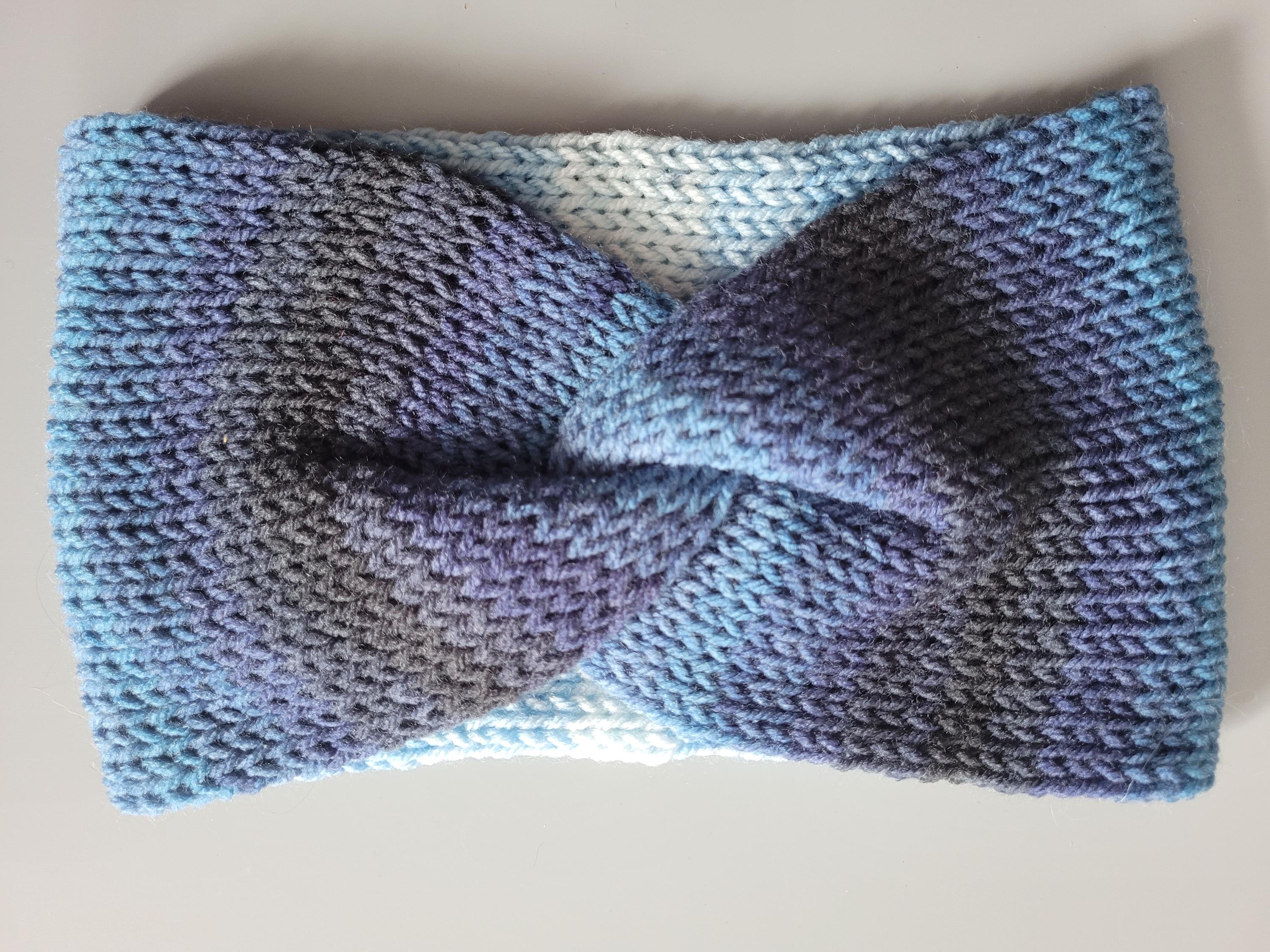bow style headband,  blue ombre