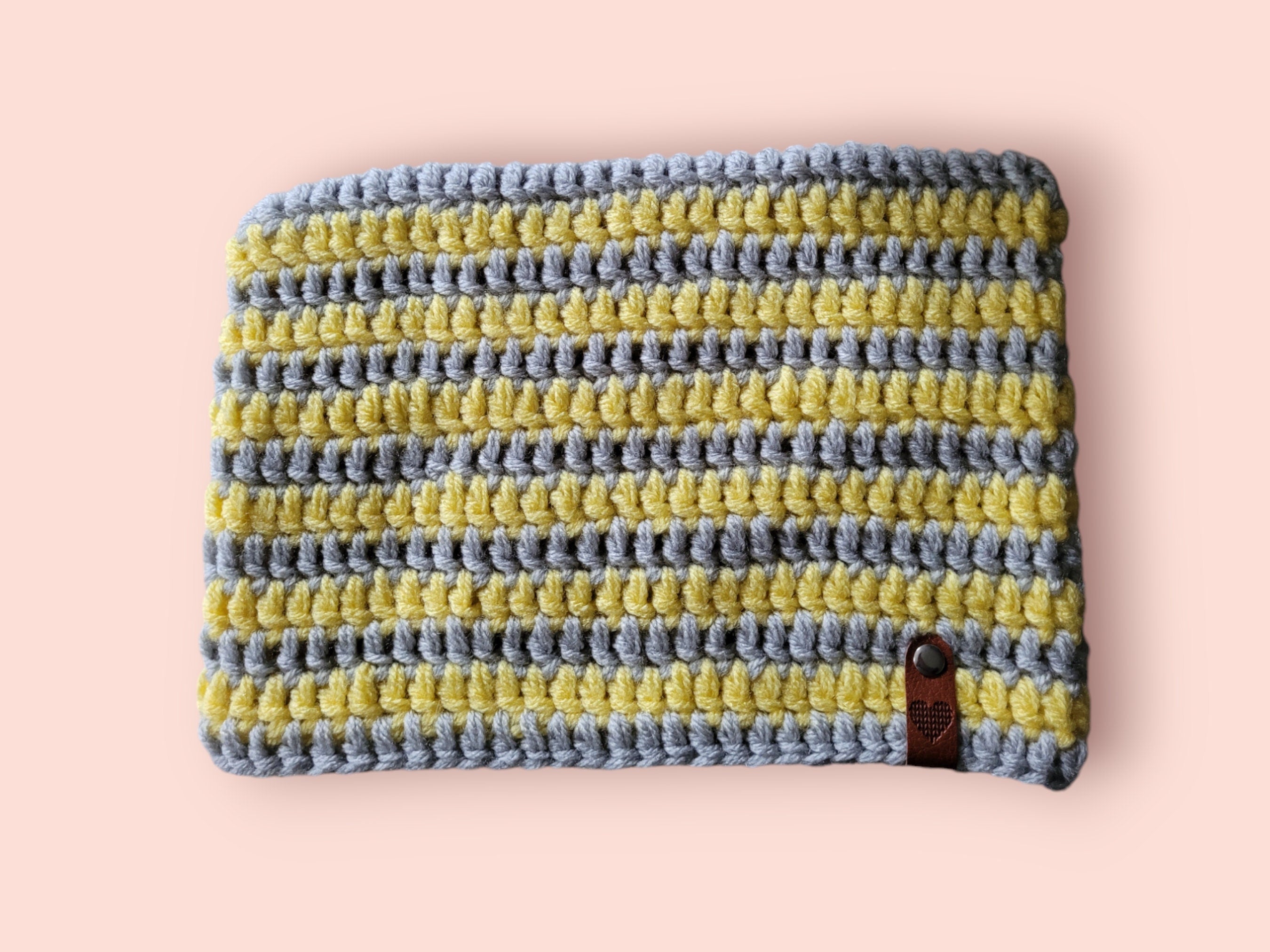 cat beanie hat light grey / light yellow