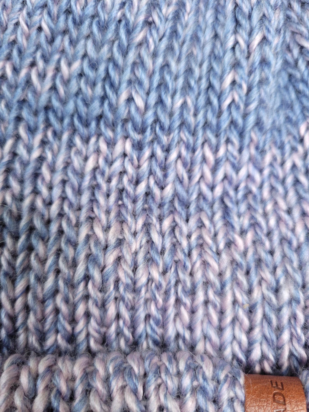 purple and pink ombre effect beanie hat, with wool, very soft,  silky touch