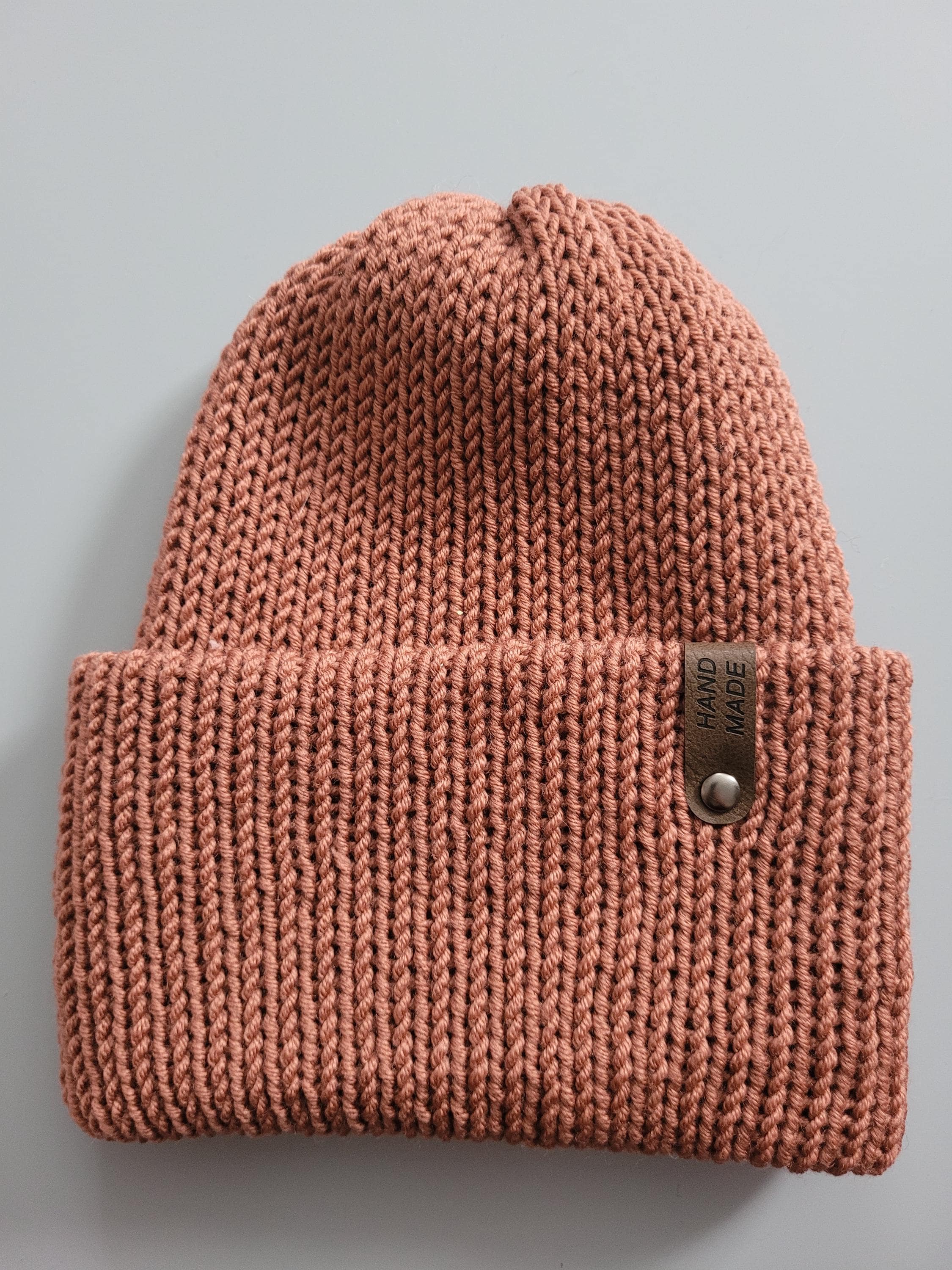1-3 yo beanie hat,  pure merino wool, rusty / brown