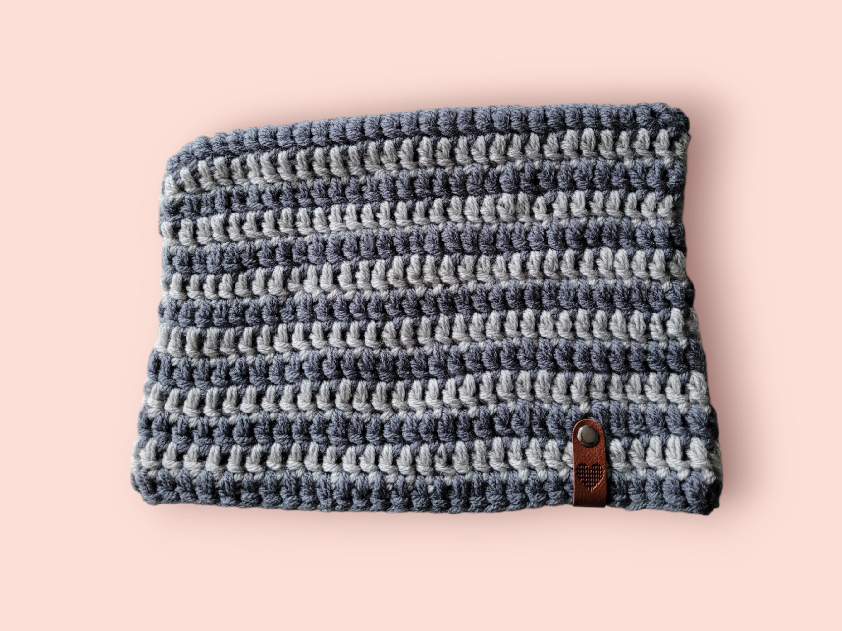 cat beanie hat, dark grey/light grey