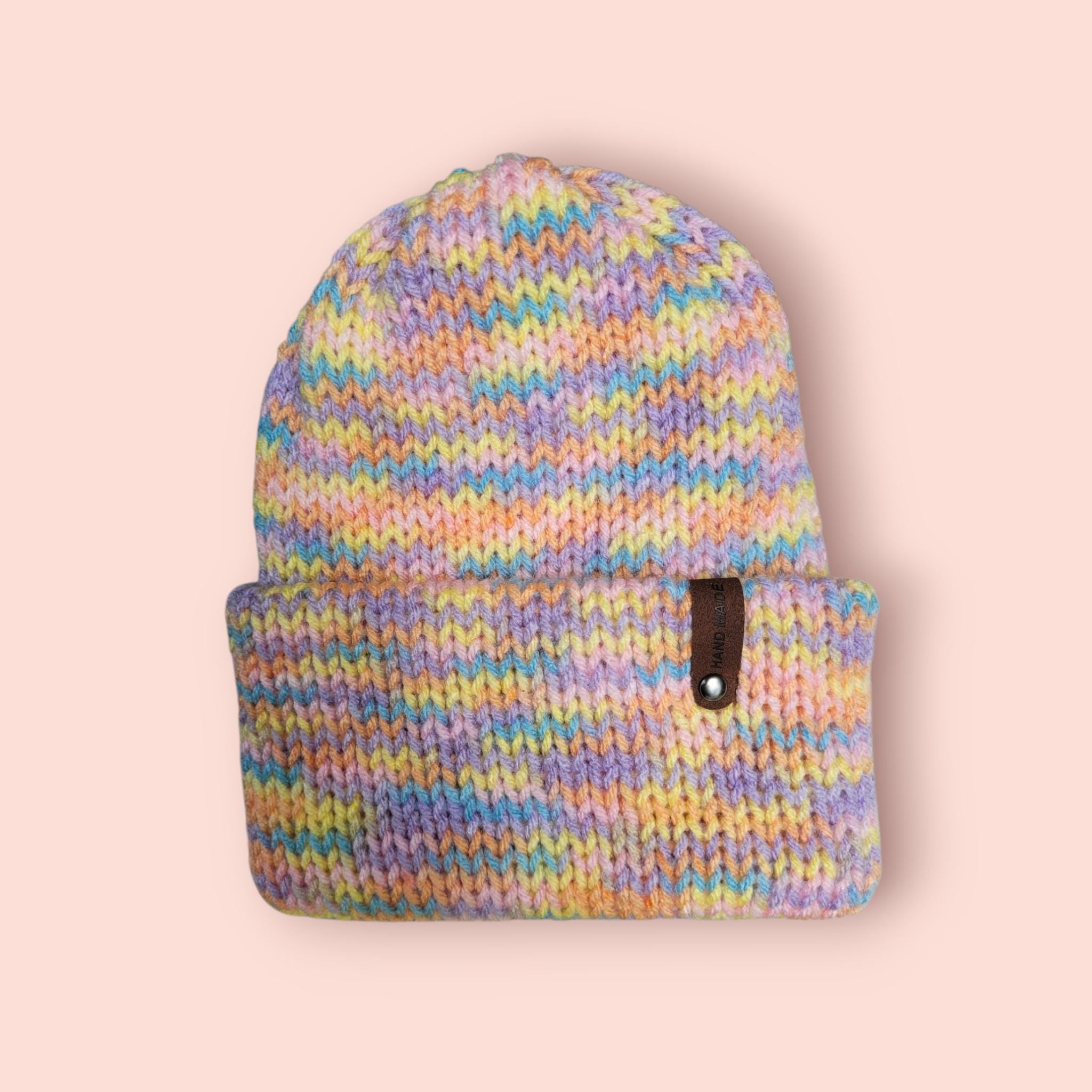pastel rainbow, 6 months to 2 years beanie hat