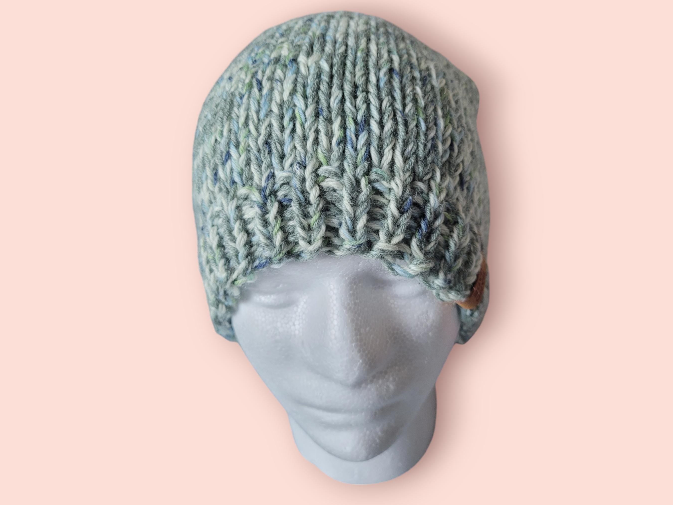 100% merino wool beanie hat made with organic merino wool, size XL