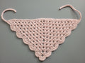 handmade crochet hair bandana,  light pink, cotton