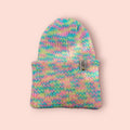 neon rainbow beanie hat