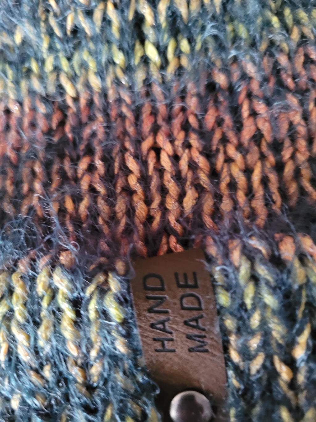 beanie hat, soft,  fluffy, hairy, green, yellow, orange ombre, size S-M