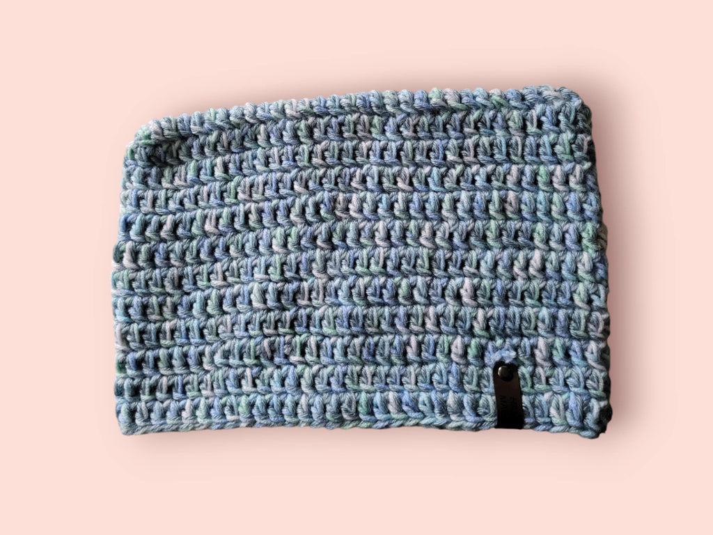 cat beanie hat marble blue / green / white