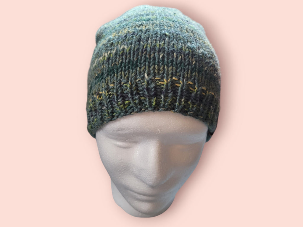 merino wool hat, green marble