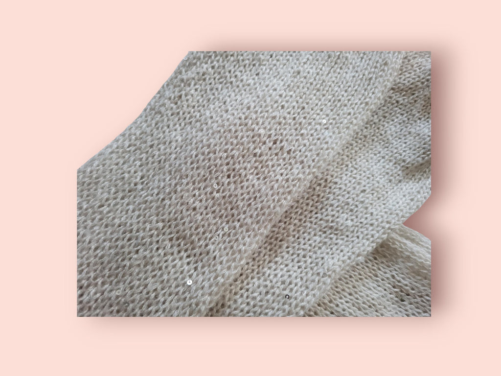 elegant scarf with mohair and pailettes