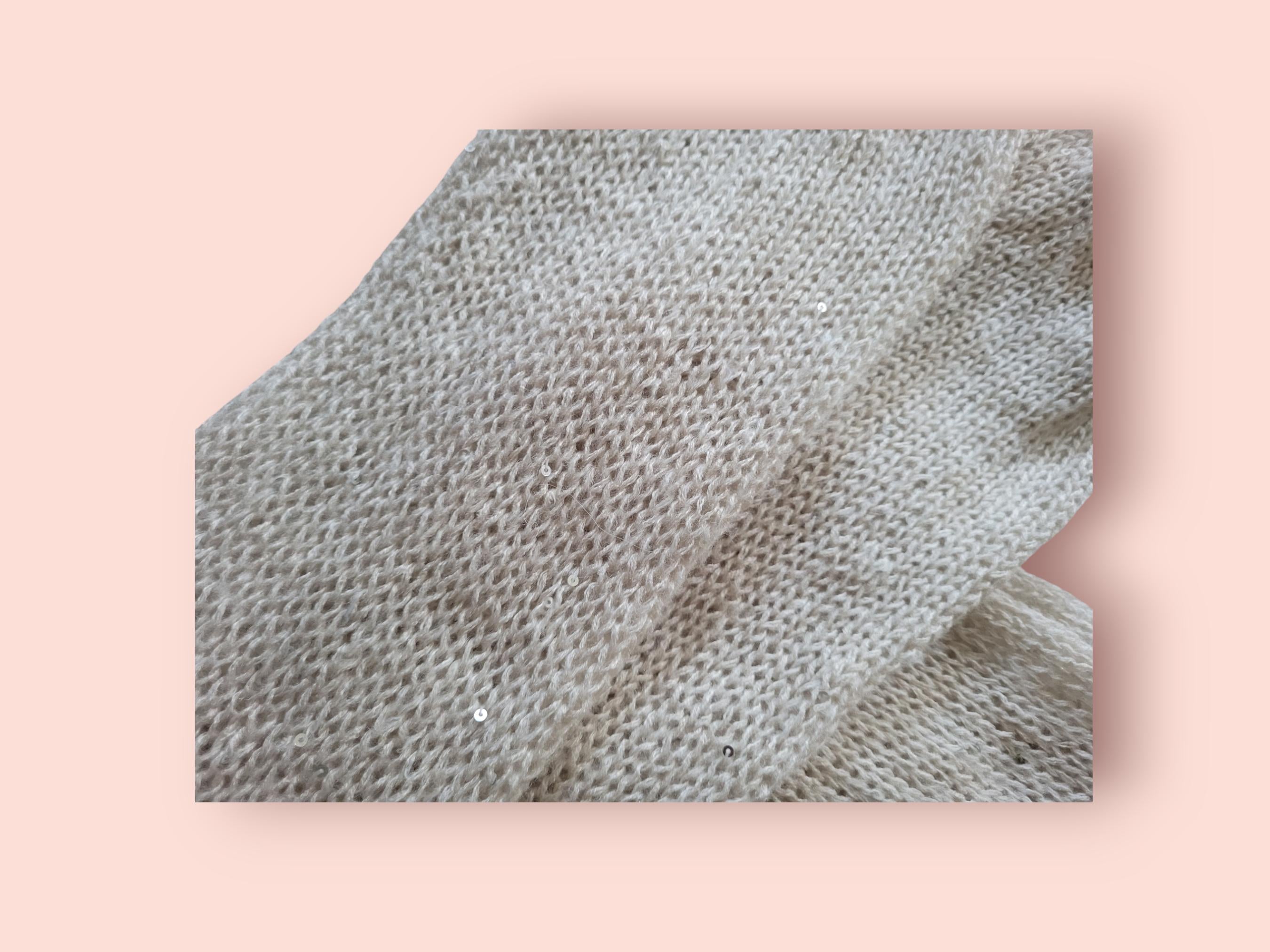 elegant scarf with mohair and pailettes