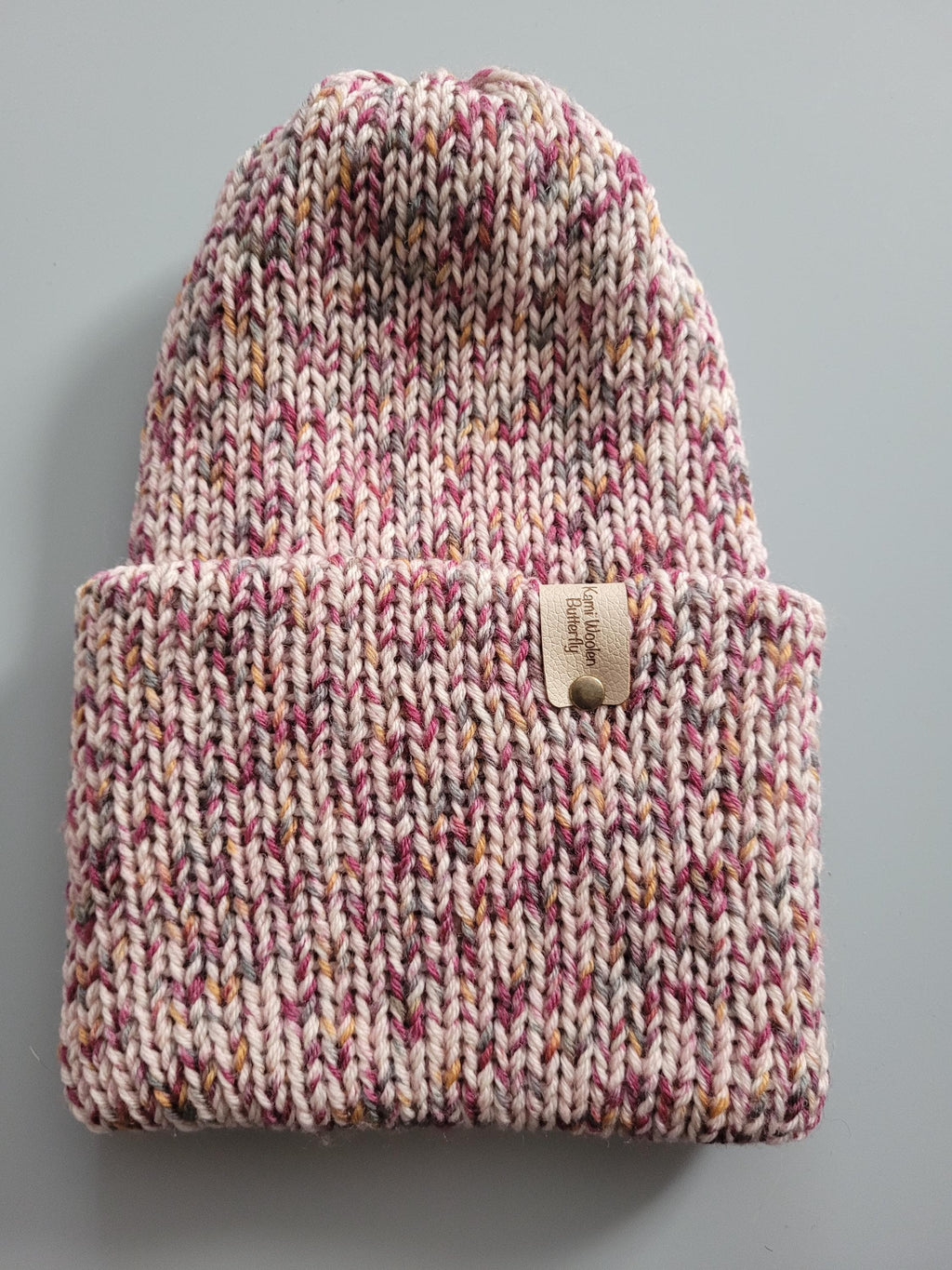 handmade beanie hat,  100% organic merino wool,  size S/M