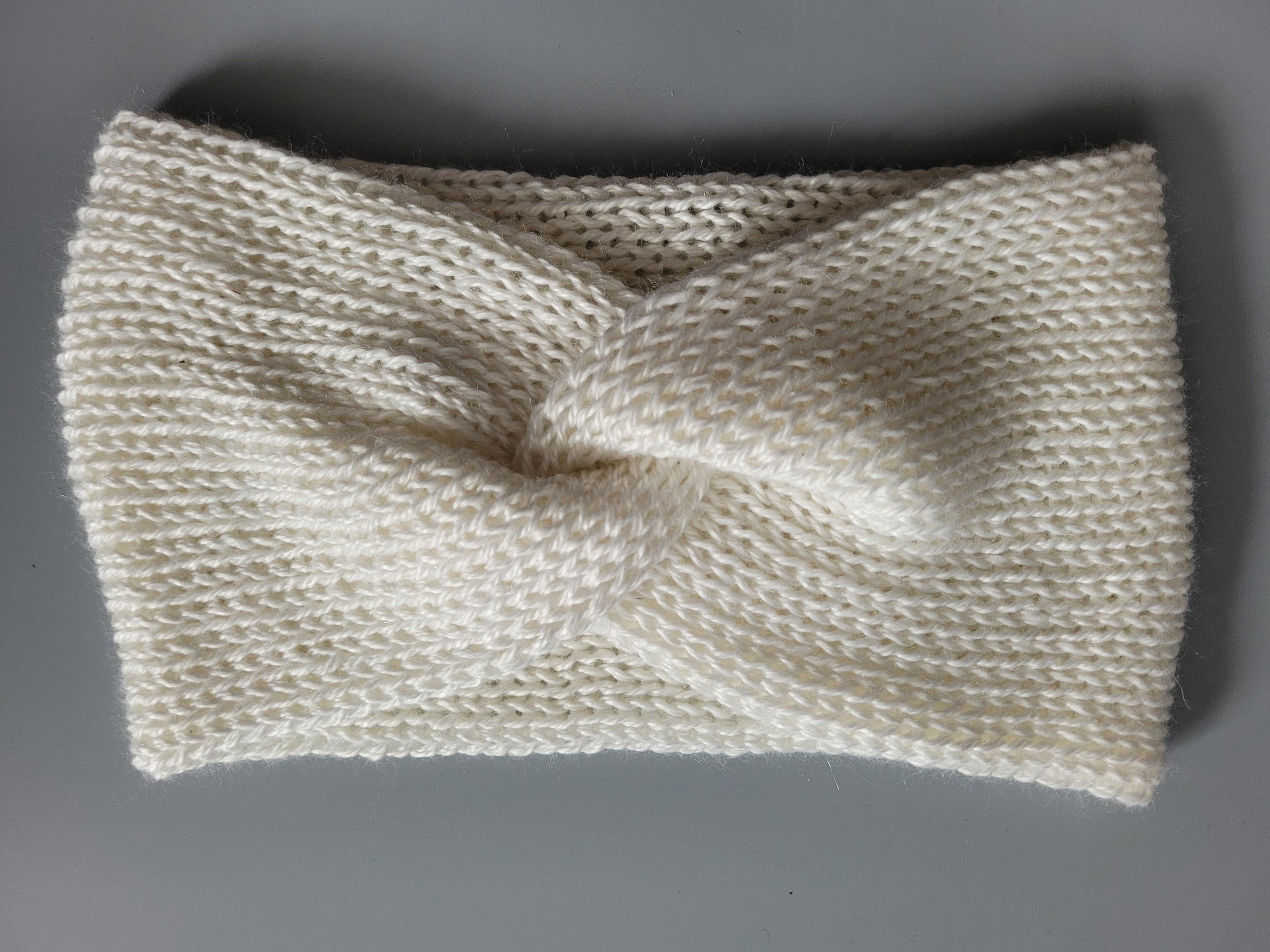 handmade ecru,  cream, off white headband,  bow style,  size L/XL