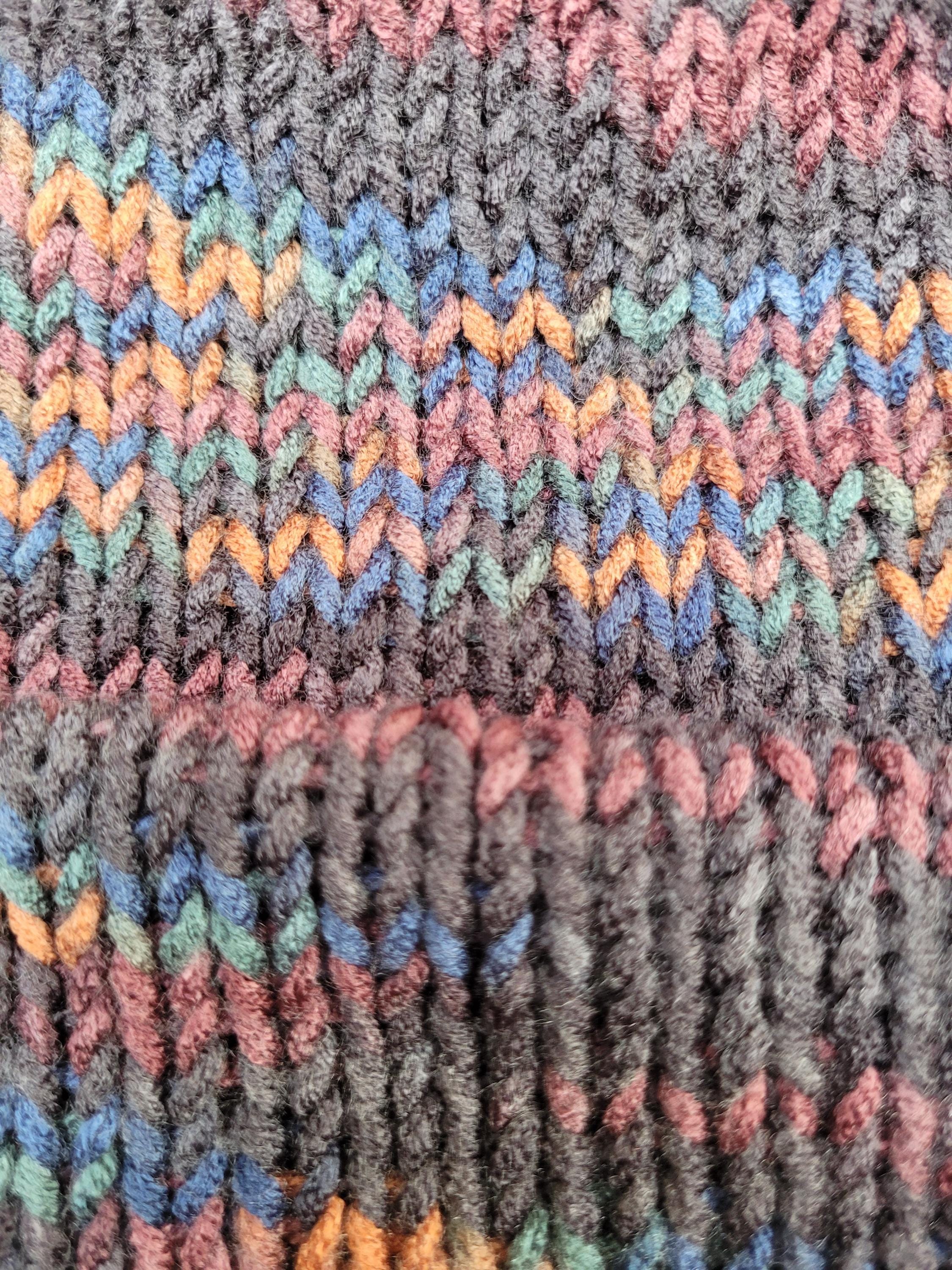brown and orange beanie hat