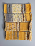 handmade leg warmers, woolen and warm,  yellow and grey