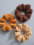 set of 3 scrunchies in shades of brown
