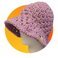 handmade crochet bucket sun hat, 100% cotton, lilac purple
