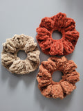 set of 3 scrunchies in brown