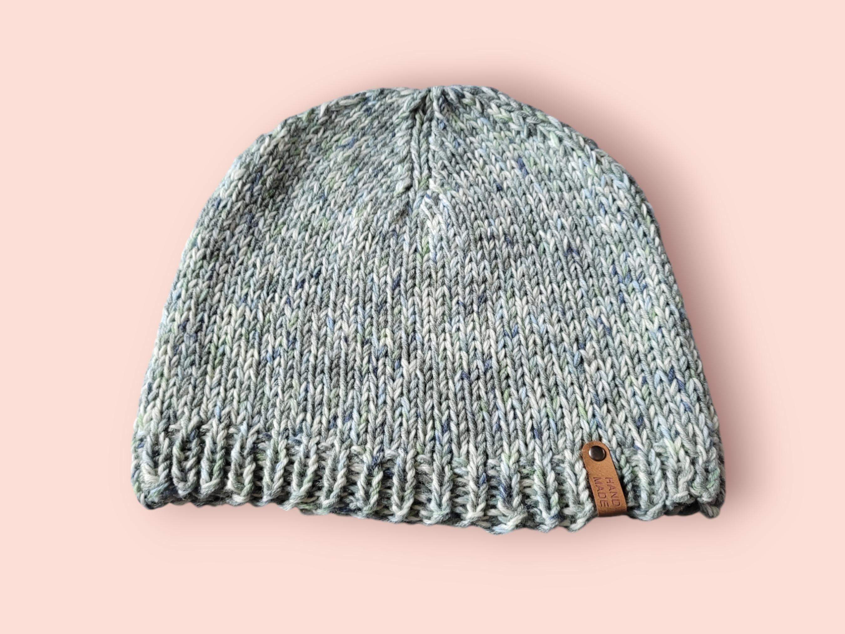 100% merino wool beanie hat made with organic merino wool, size XL