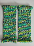 handmade leg warmers,  woolen and breathable,  shades of green,  dark grey and cream