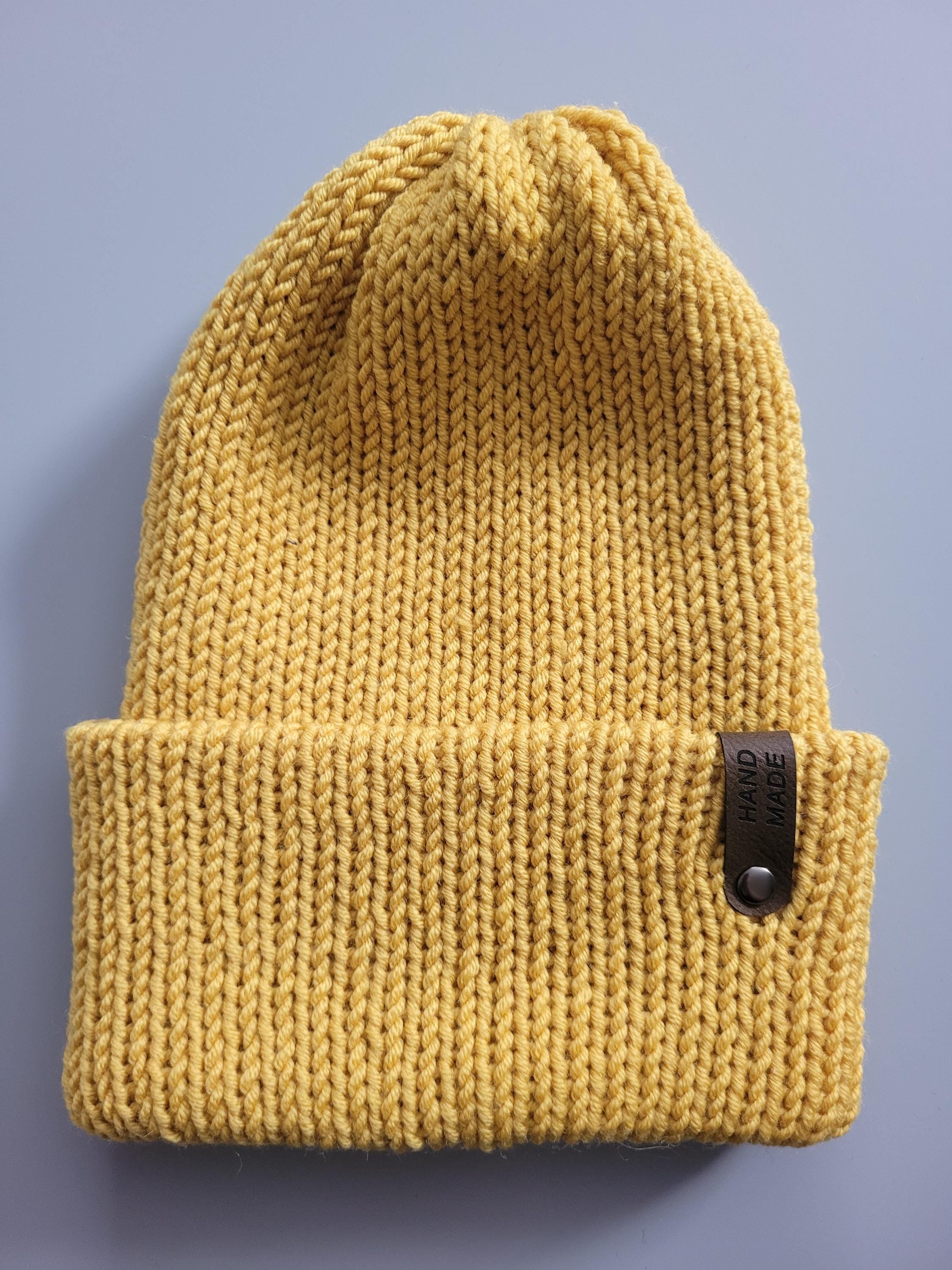 1-3 yo beanie hat,  pure merino wool,  yellow