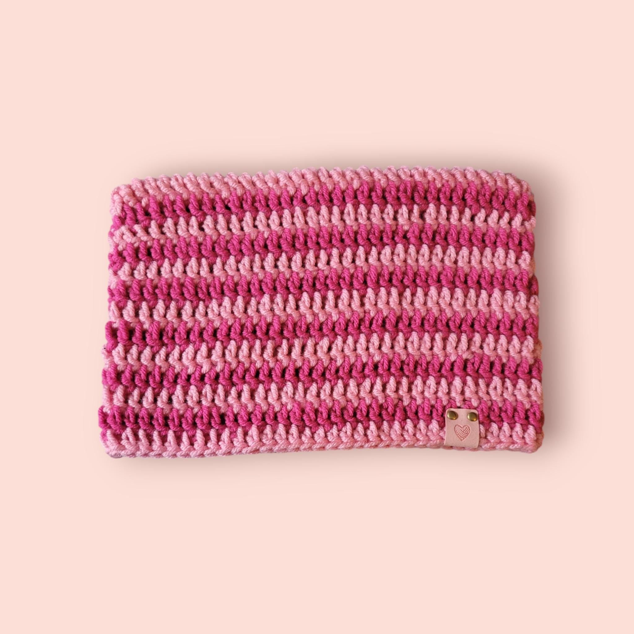 hot pink light pink cat beanie hat Handmade crochet