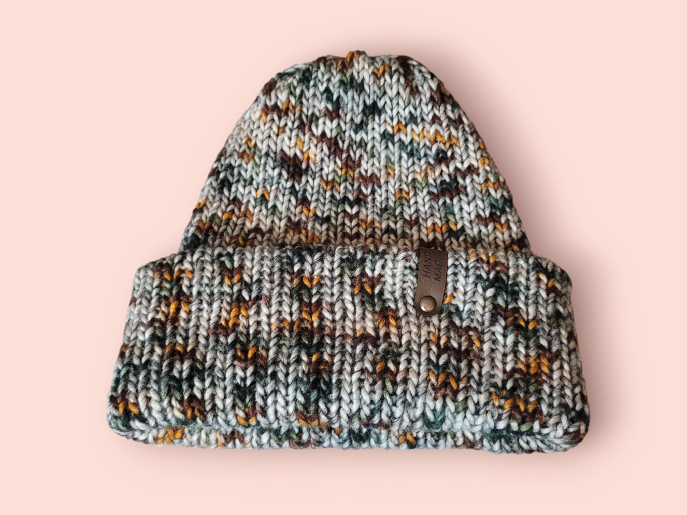 marble beanie hat with wool