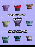 CUSTOM ORDERS, cat beanie hat, 48 shades