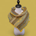 handmade scarf / wrap,  earth colours,  greens and browns, acrylic