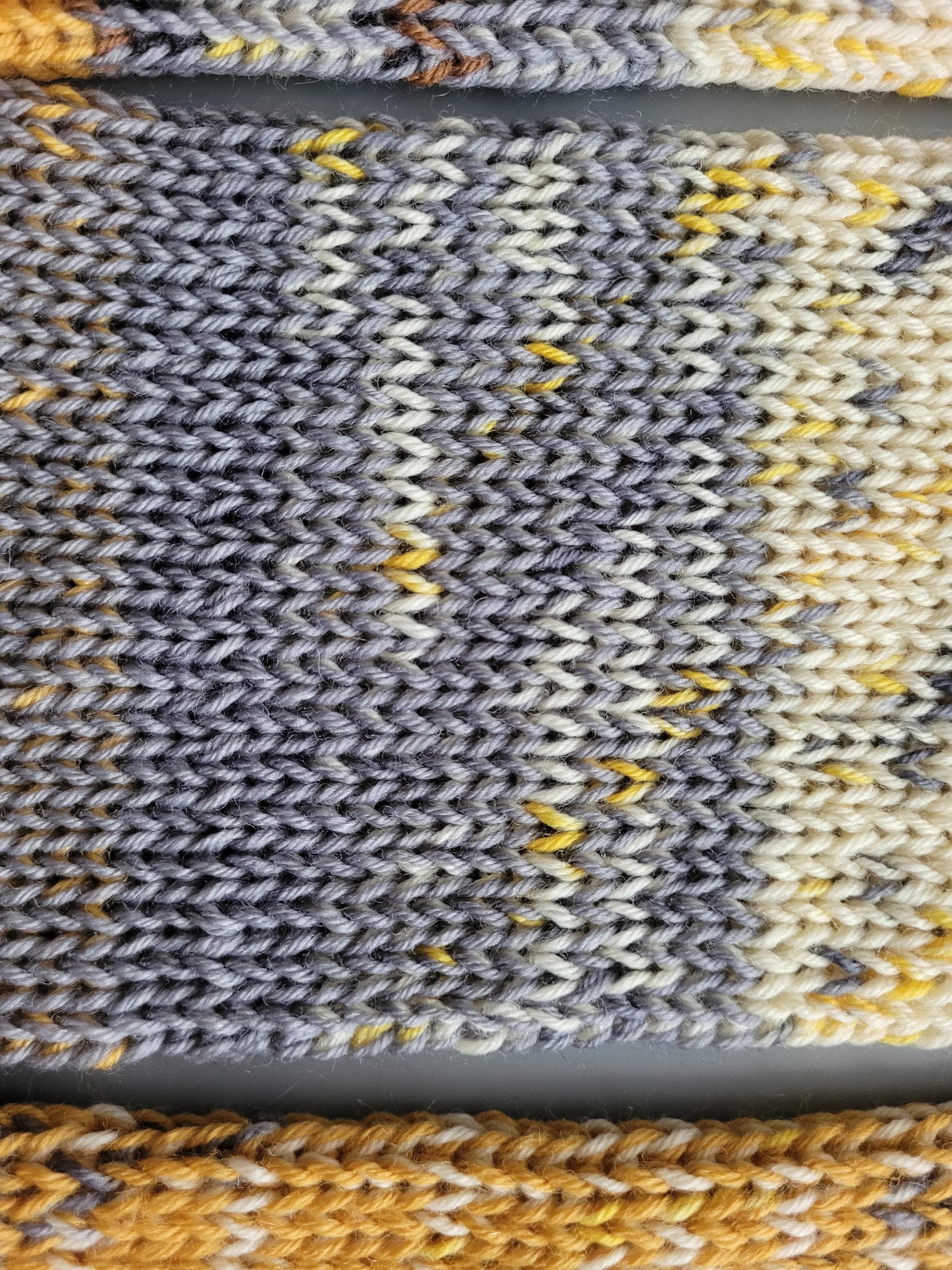 handmade leg warmers, woolen and warm,  yellow and grey