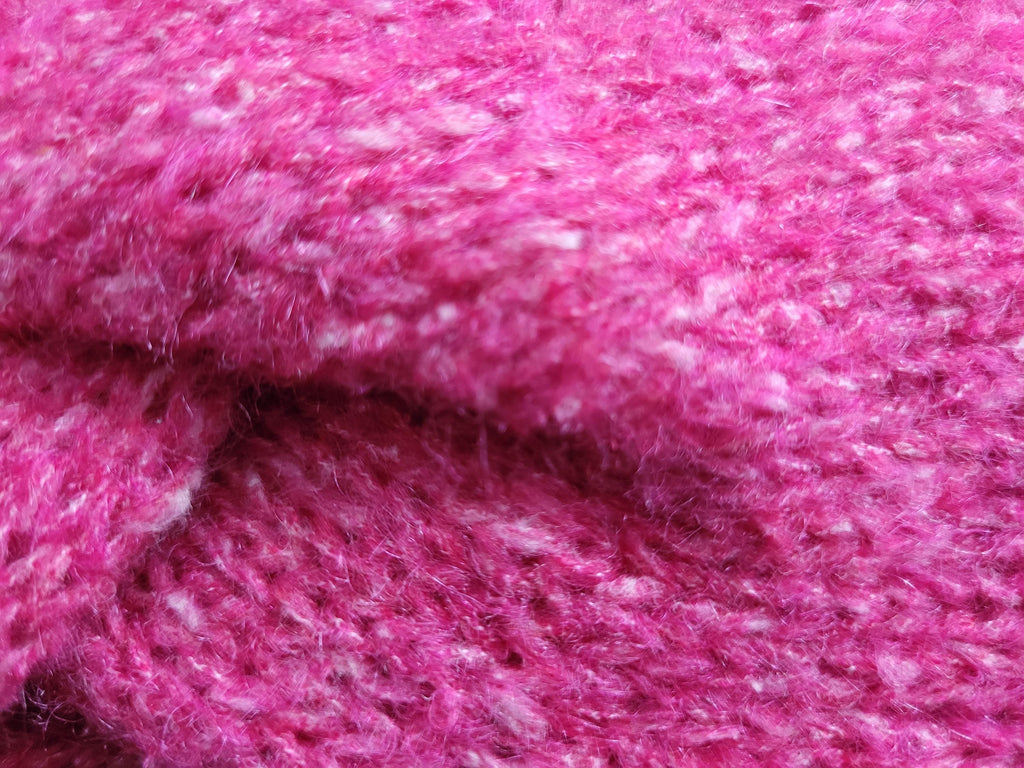 handmade headband in bow style, with mohair and merino, pink