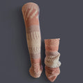 handmade leg warmers, pink / peach, Heather and white, acrylic