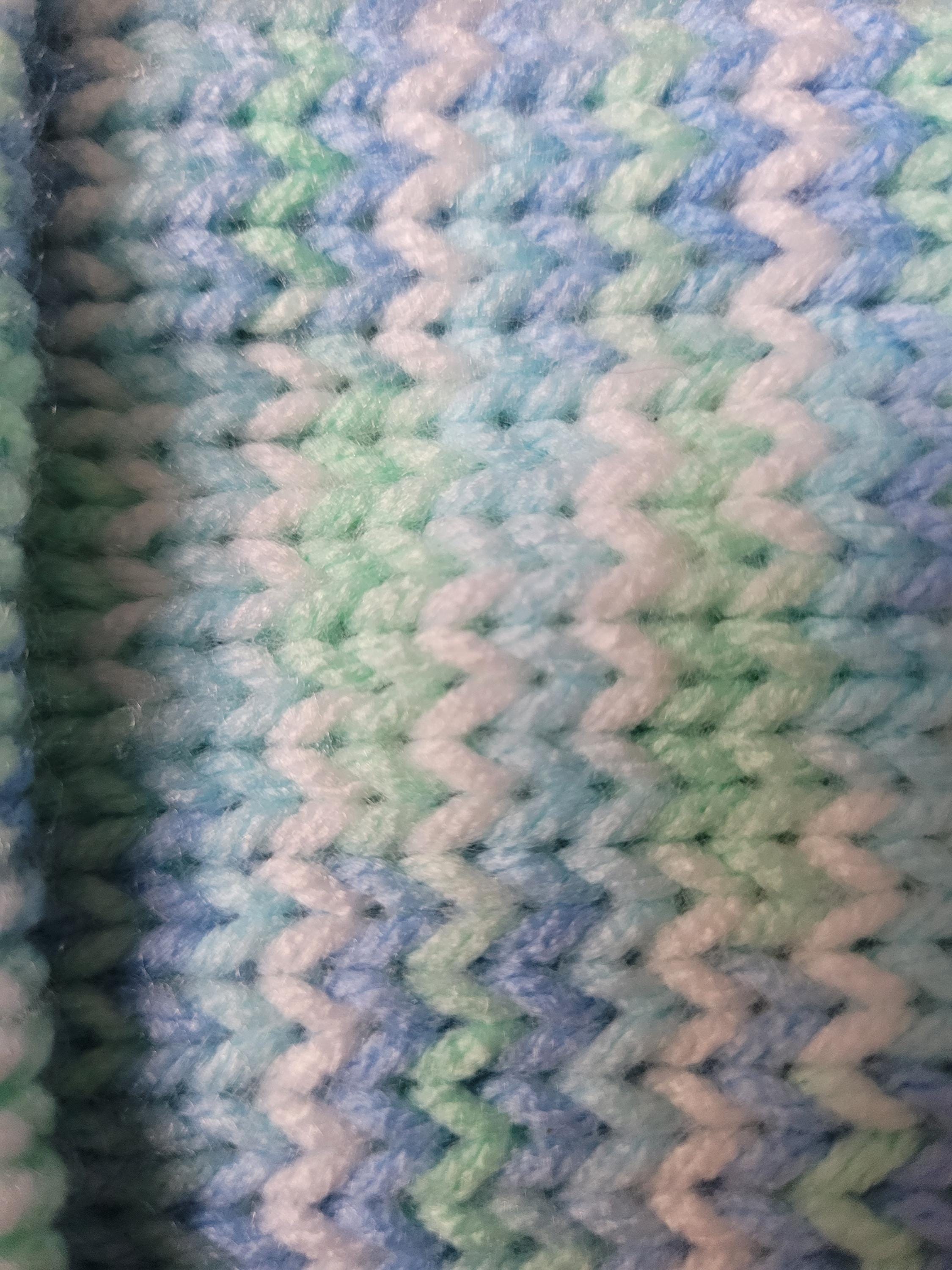 baby newborn beanie hat, blue, green, white