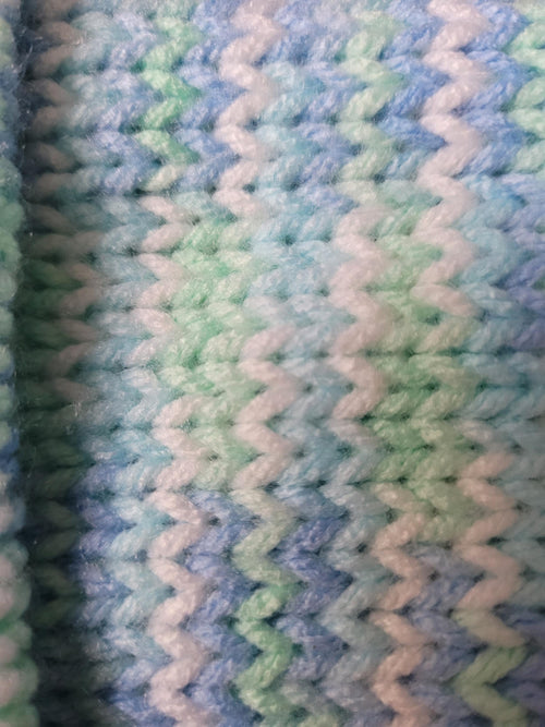 baby newborn beanie hat, blue, green, white