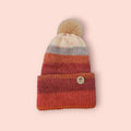 handmade beanie hat, orange ombre effect, acrylic