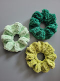 set of 3 green scrunchies