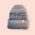 Grey ombre beanie hat with merino wool