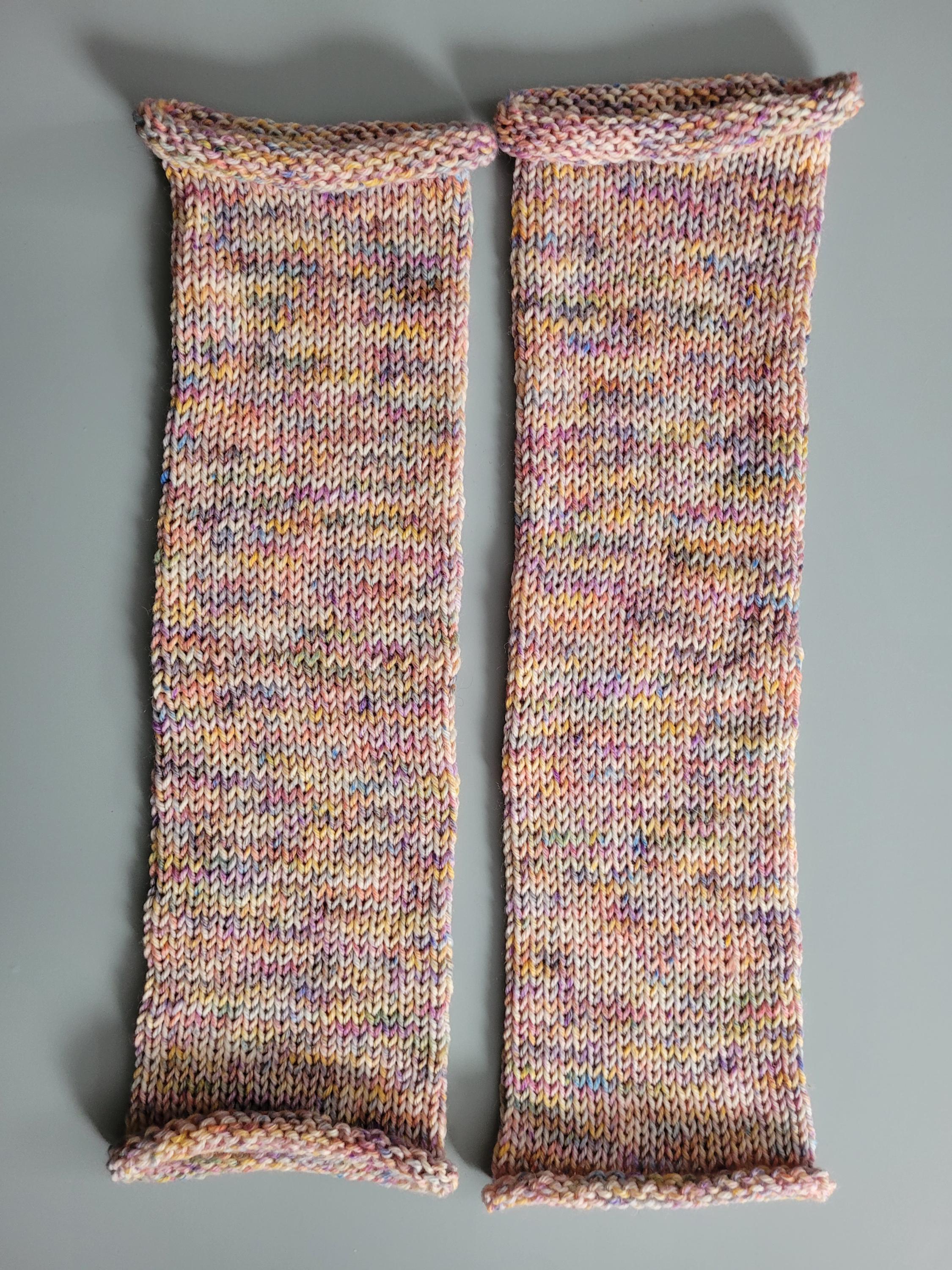 handmade leg warmers,  woolen,  warm and breathable,  in pastel rainbow colours