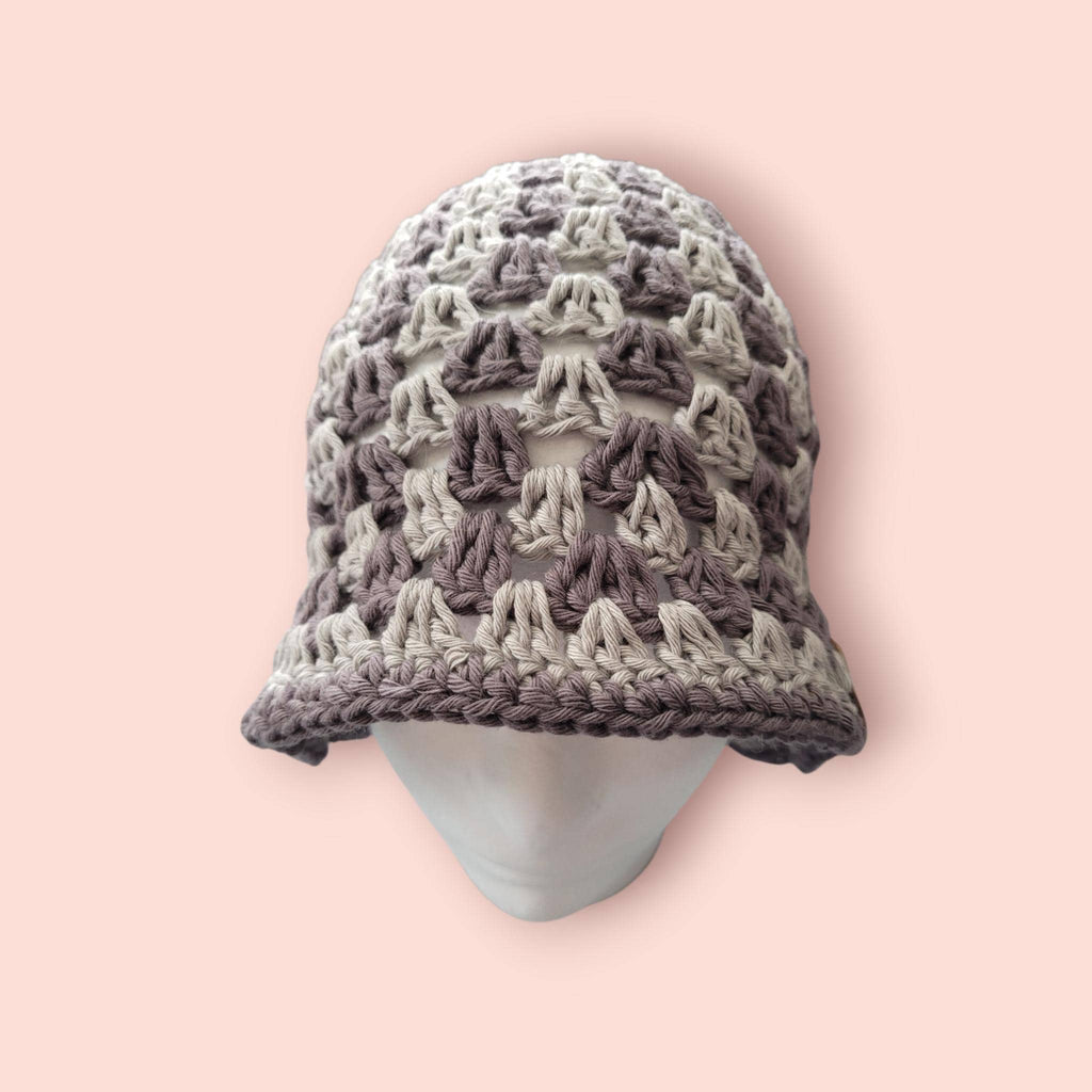 dark grey and light grey bucket hat, festival fashion,  summer and beach hat, handmade,  100% cotton