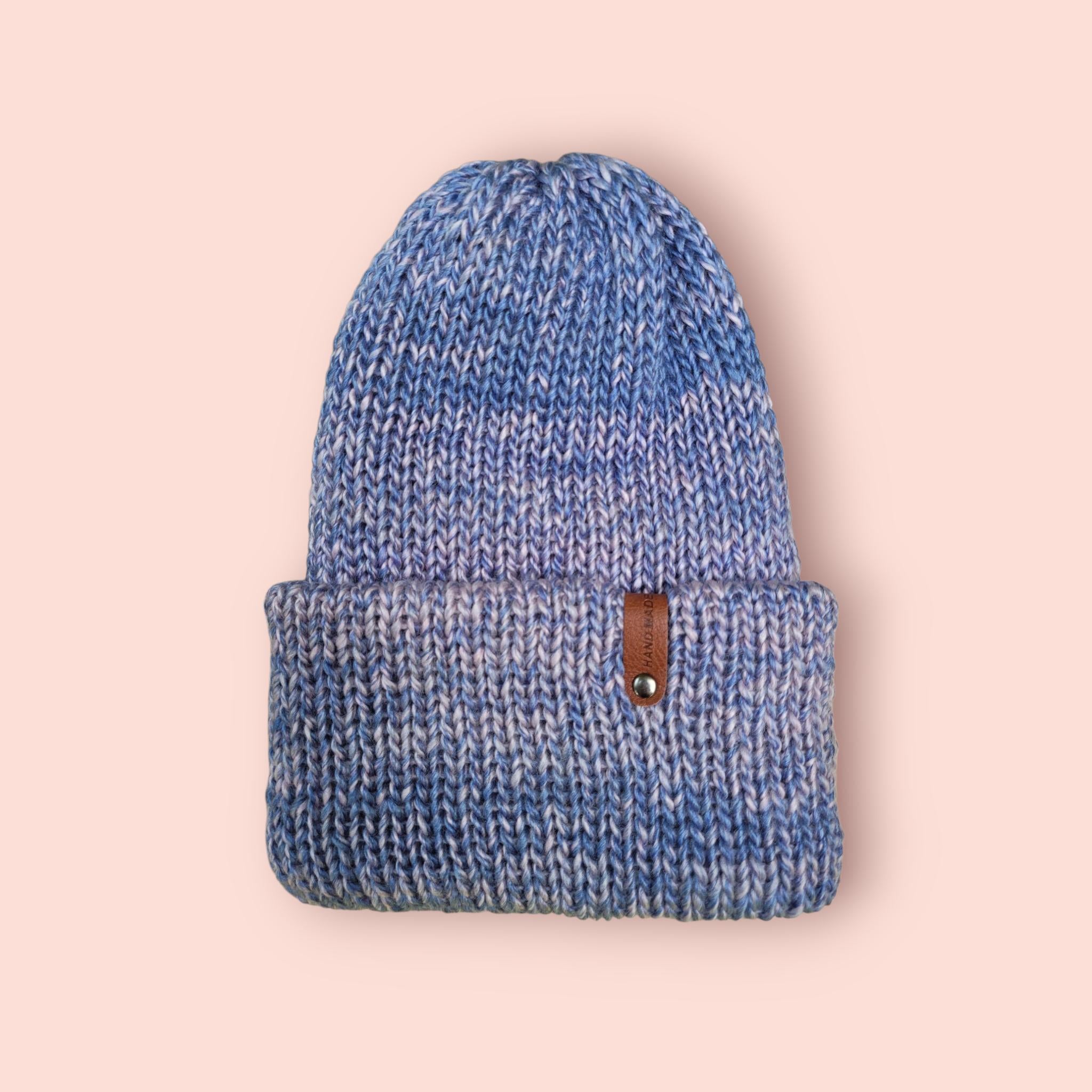 purple and pink ombre effect beanie hat, with wool, very soft,  silky touch